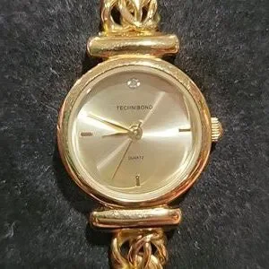 NEW Technibond 18k Gold Over Sterling Ladies Diamond Quartz Wrist Watch Technibond | Accessories | New Technibond 8k Gold Over  main image 2